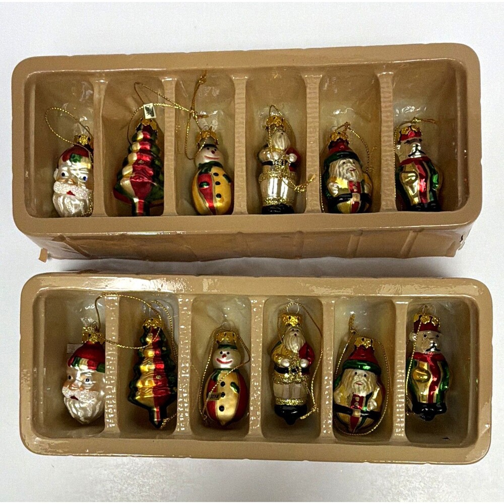 Lot of 12 Vintage Miniature Glass Christmas Ornaments Sierra Pacific Crafts